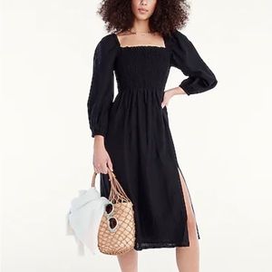 NWT J.Crew Linen daydream dress - black S